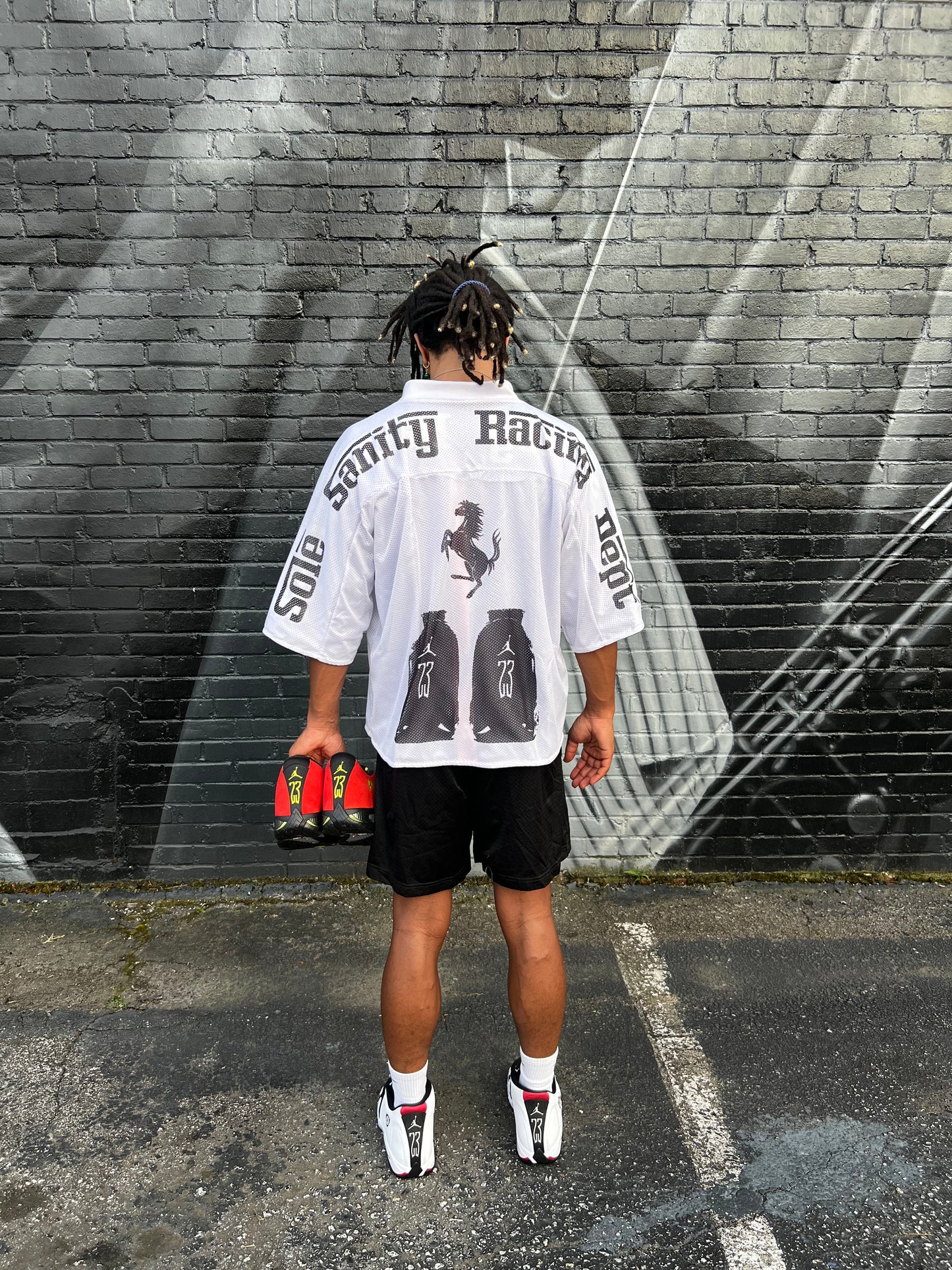 Reversible Ferrari Mesh Jersey Oversized Cropped