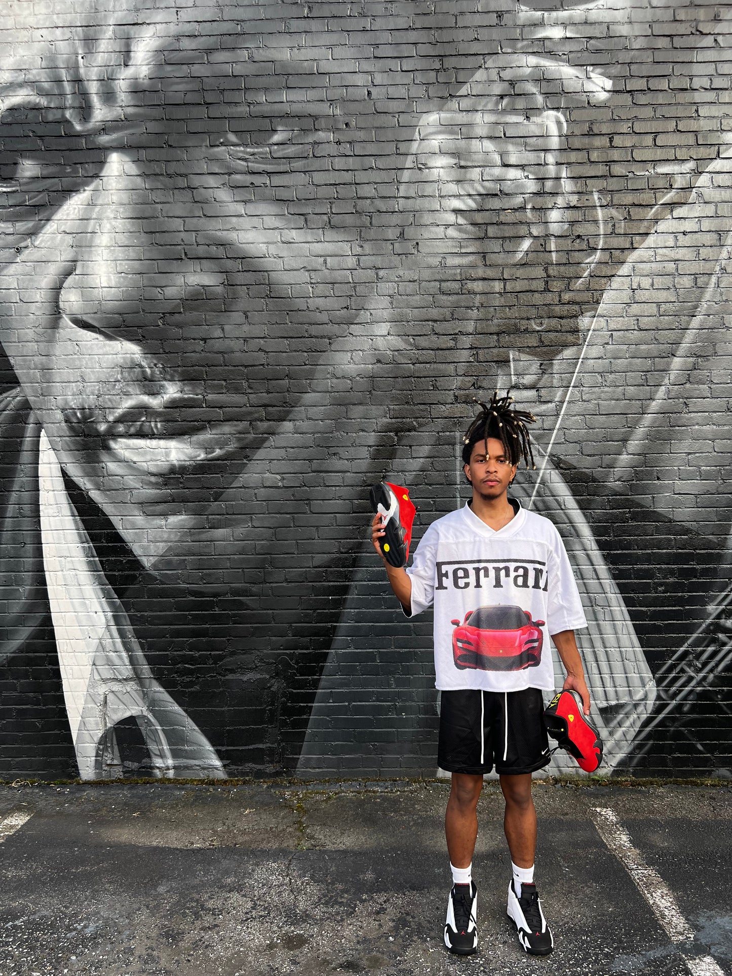 Reversible Ferrari Mesh Jersey Oversized Cropped